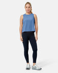 Boxy Crop Tank in Oasis Blue