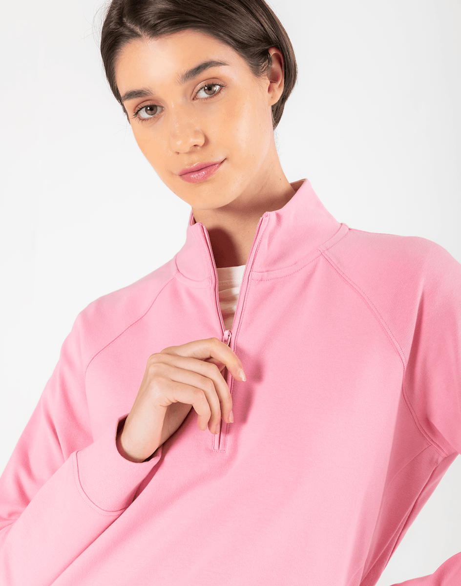 Neon pink top half zip