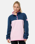 Half Snap Polar Fleece in Powder Pink