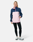 Half Snap Polar Fleece in Powder Pink