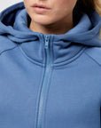 Sierra Half Zip Crop Hoodie in Oasis Blue