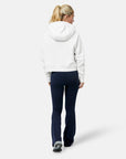 Sierra Half Zip Crop Hoodie in White Marl
