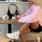 Kin Snap Collar Sweatshirt in Baby Pink - Sweatshirts - Gym+Coffee IE