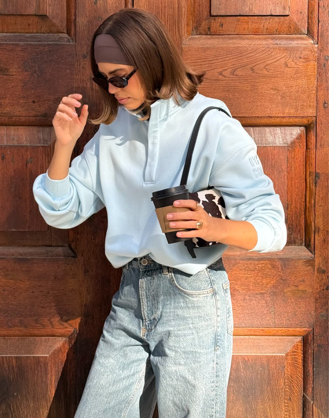 Snap Collar Sierra Sweatshirt In Baby Blue Gym+Coffee – Gym+