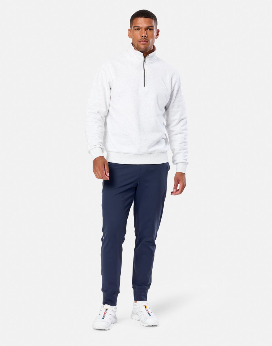 Clubhouse Half Zip In White Marl | Gym+Coffee – Gym+Coffee IE
