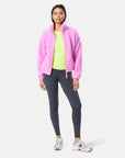 Industry Fleece High Collar Jacket in Neon Pink