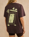Oversized Print Tee in Mocha Bean