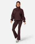Snap Collar Sierra Sweatshirt in Mocha Bean