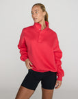 Snap Collar Sierra Sweatshirt in Power Red