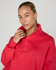 Snap Collar Sierra Sweatshirt in Power Red