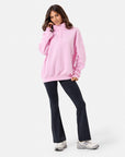 Snap Collar Sierra Sweatshirt in Baby Pink