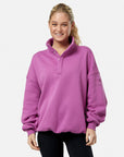 Snap Collar Sierra Sweatshirt in Crisp Pink