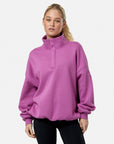 Snap Collar Sierra Sweatshirt in Crisp Pink