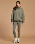 Snap Collar Sierra Sweatshirt in Olive
