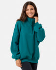 Snap Collar Sierra Sweatshirt in Teal