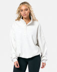 Snap Collar Sierra Sweatshirt in White Marl