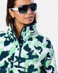 Snap Polar Fleeece in Teal Pop Print