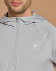 Hoodie in Stone Grey Marl