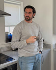 Textured Sweatshirt in Heather Grey