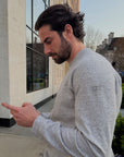 Textured Sweatshirt in Heather Grey