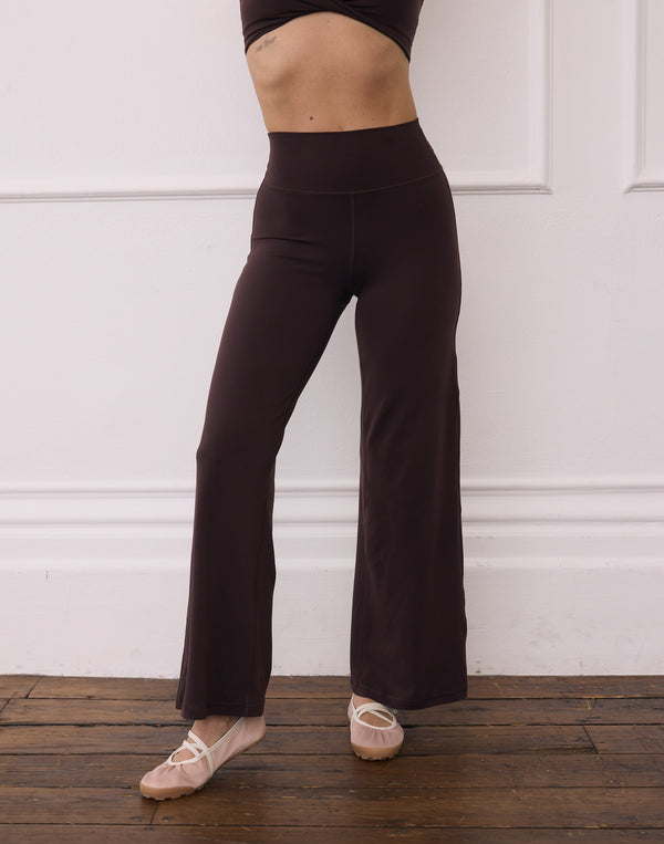 Wide Leg Legging in Mocha Bean