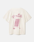 Oversized Print Tee in Warm White