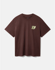 Oversized Print Tee in Mocha Bean