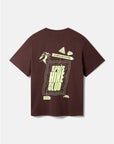 Oversized Print Tee in Mocha Bean