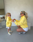 Kids Snap Collar Sierra Sweatshirt in Lemon Sorbet