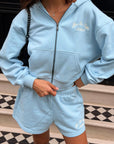 Daily Zip Hoodie in Baby Blue