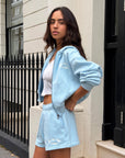 Daily Zip Hoodie in Baby Blue