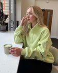 Snap Collar Sierra Sweatshirt in Lime Sorbet