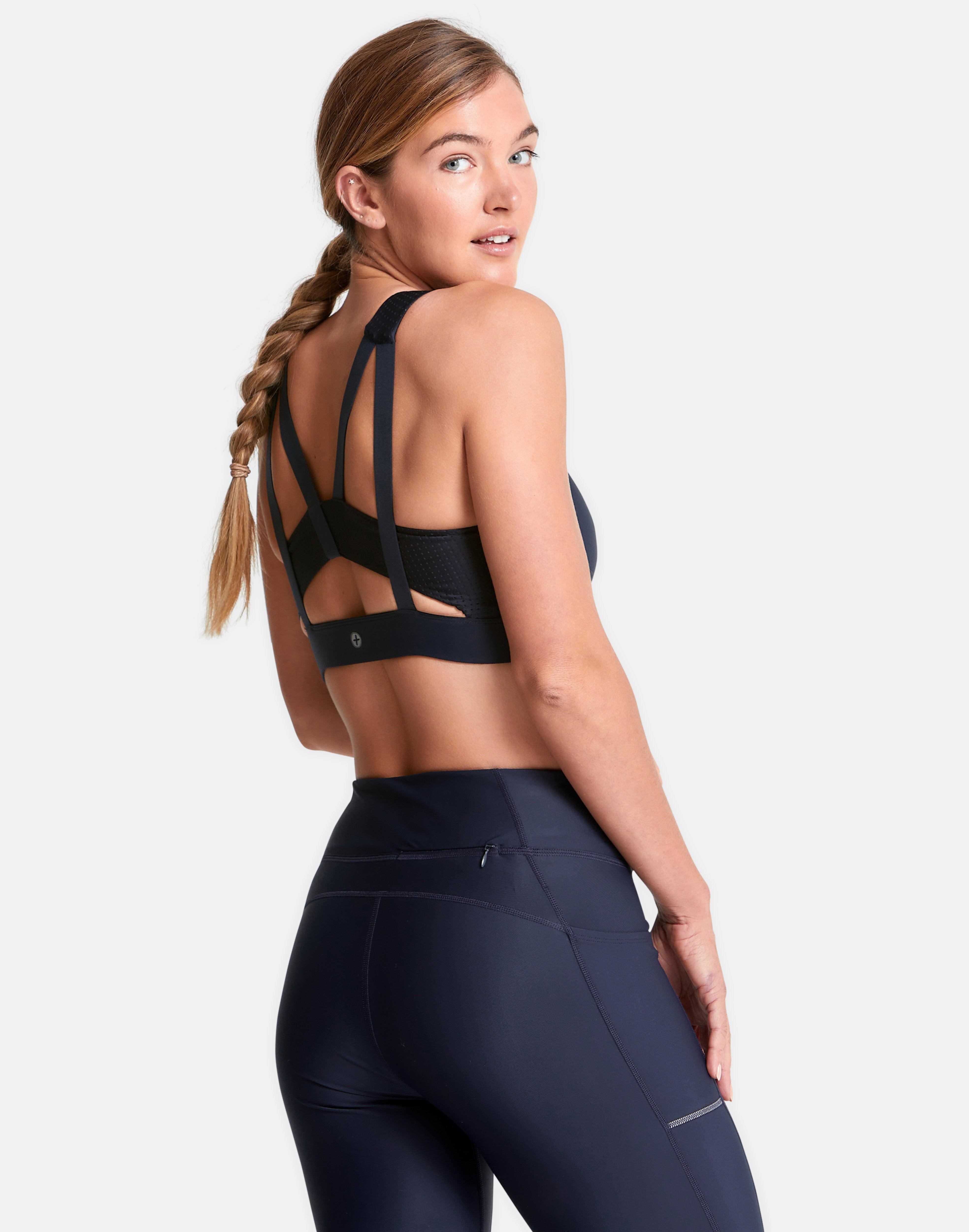 VogueMotion Criss Cross Bra in Obsidian Black