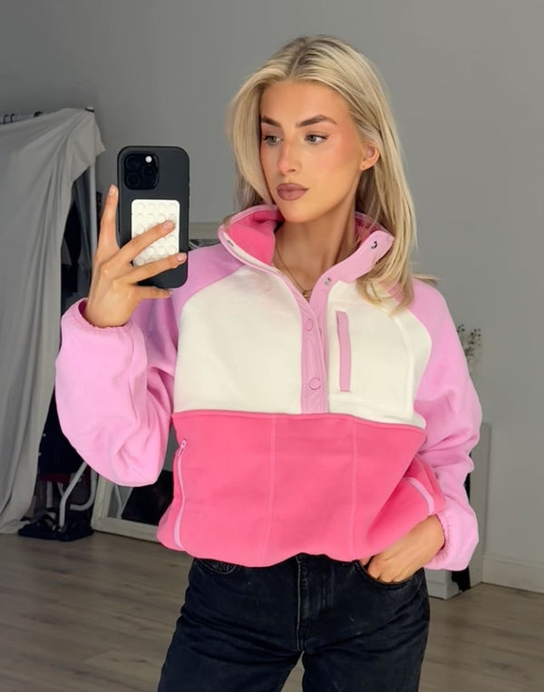 Snap Polar Fleece in Cotton Candy