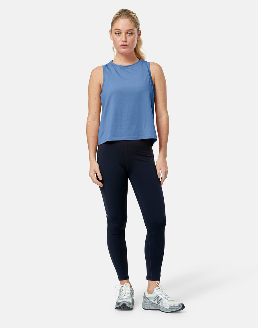 Boxy Crop Tank in Oasis Blue