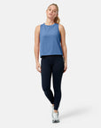 Boxy Crop Tank in Oasis Blue