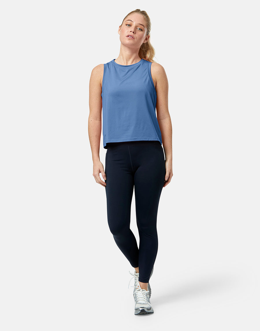 Boxy Crop Tank in Oasis Blue