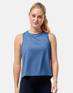 Boxy Crop Tank in Oasis Blue