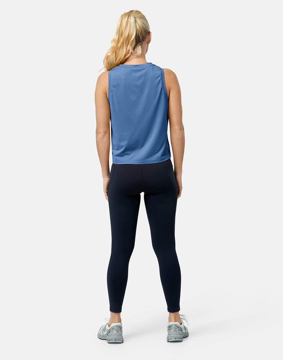 Boxy Crop Tank in Oasis Blue