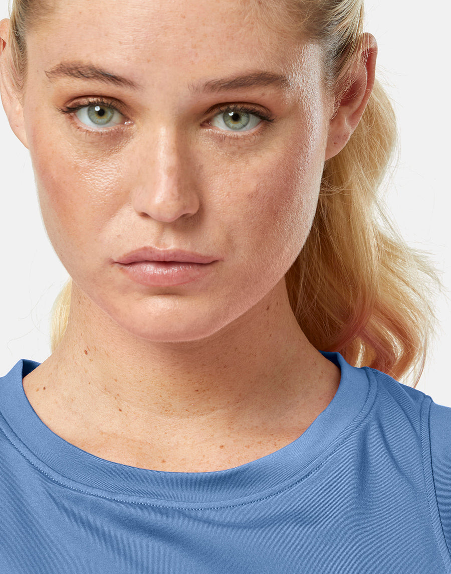 Boxy Crop Tank in Oasis Blue