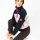 Half Zip Crop Polar Fleece in Obsidian/Cream - Fleeces - Gym+Coffee IE