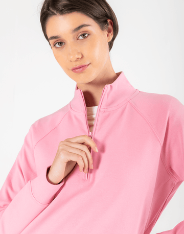 Chill Half Zip in Pink Rose