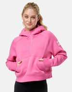 Sierra Half Zip Crop Hoodie in Sangria Sunset