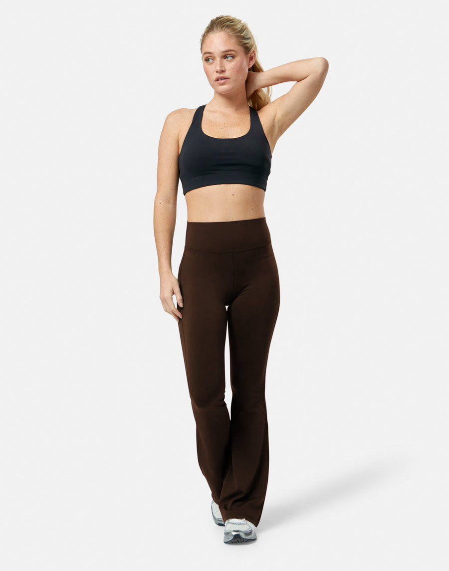 Soft-Motion Flare Legging in Mocha Bean