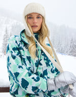 Snap Polar Fleece in Teal Pop Print