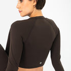 Aurora Long Sleeve Crop Tee in Espresso - Long Sleeves - Gym+Coffee IE