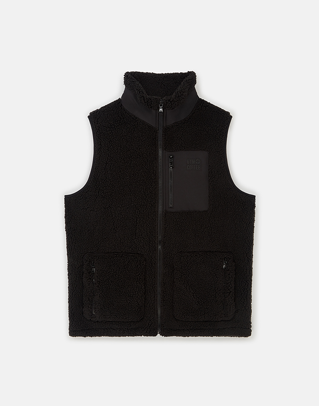Industry Fleece Gilet in Black