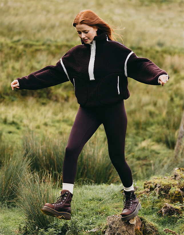 Industry Fleece Half Zip in Mocha Bean