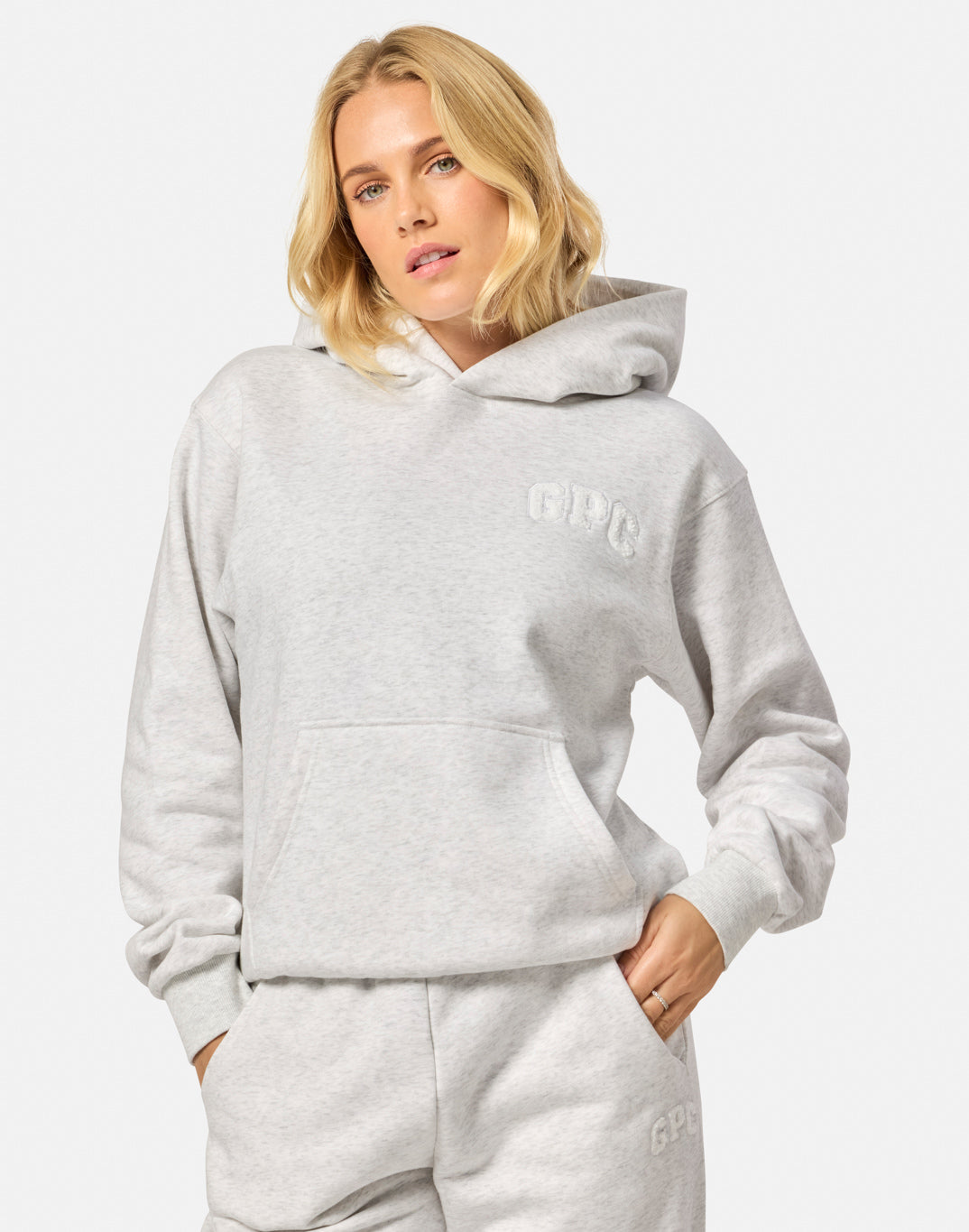 Cascade Hoodie in White Marl