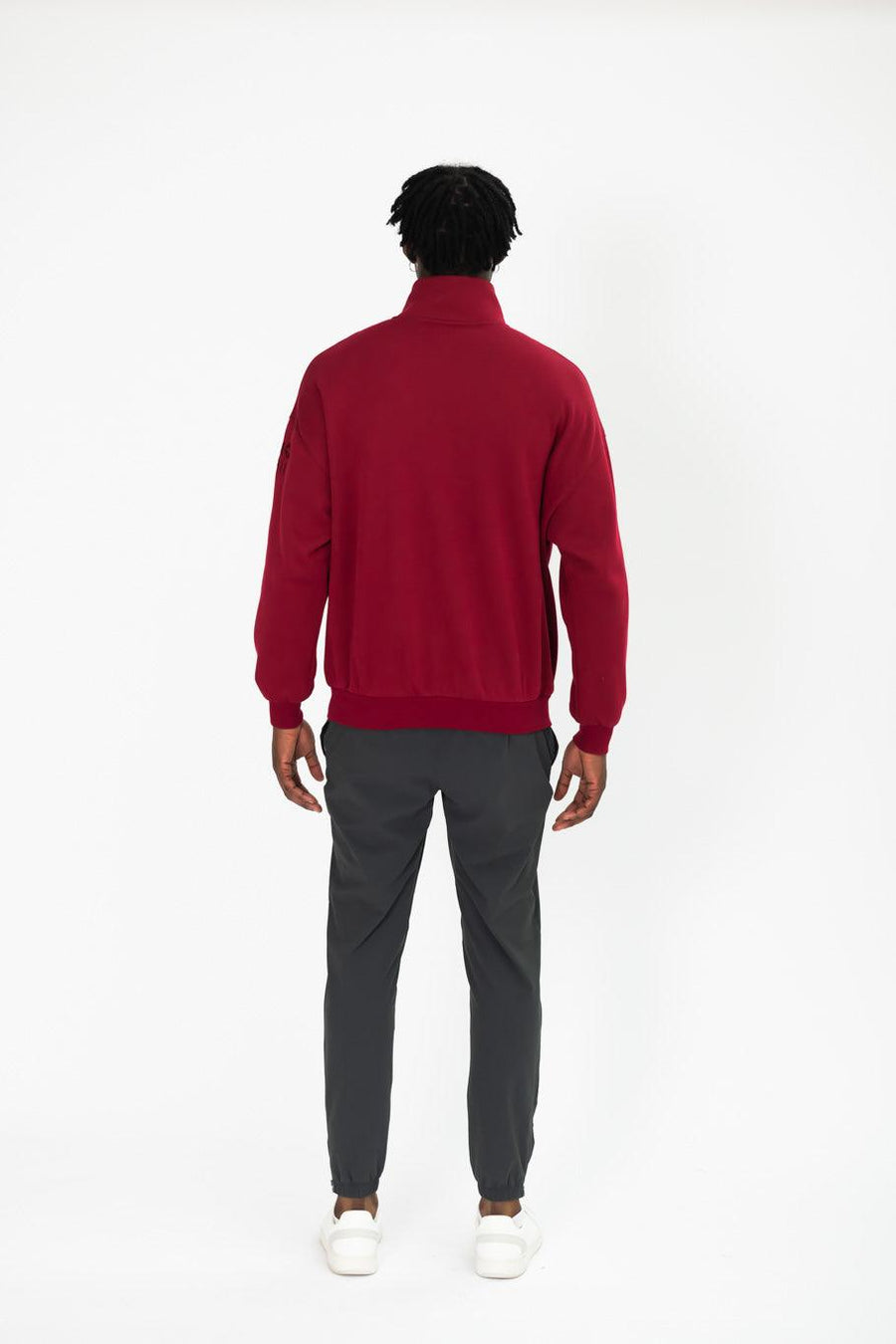 Snap Collar Sierra Sweatshirt in Deep Cherry - Sweatshirts - Gym+Coffee IE